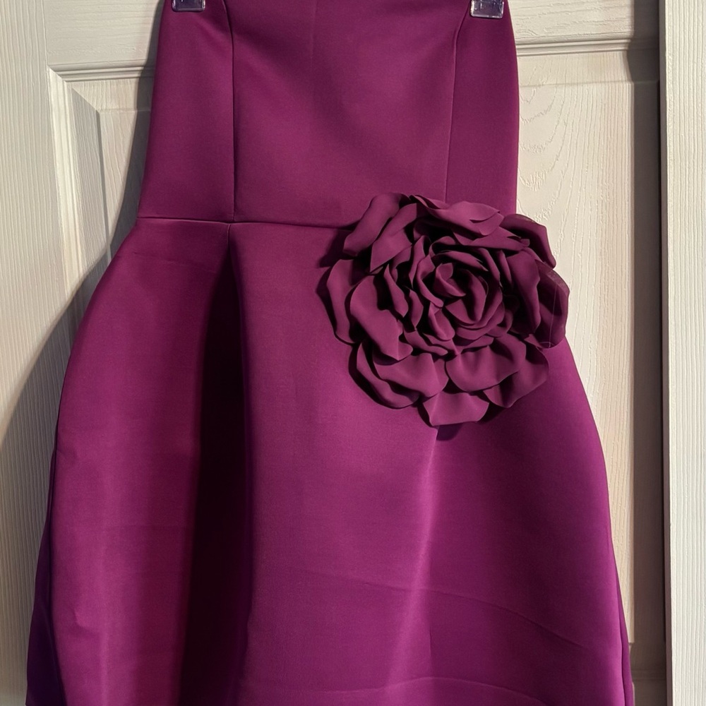 Purple Dress with Floral Accent
